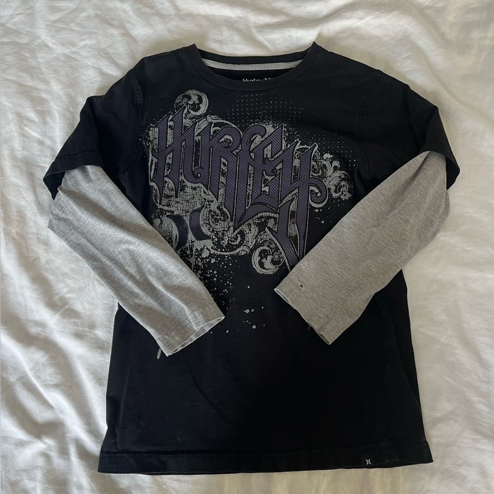 Hurley-kids medium black and grey longsleeve